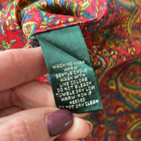 EUC Lauren Ralph Lauren PaisleyTop (size 1X) - Picture 9 of 9